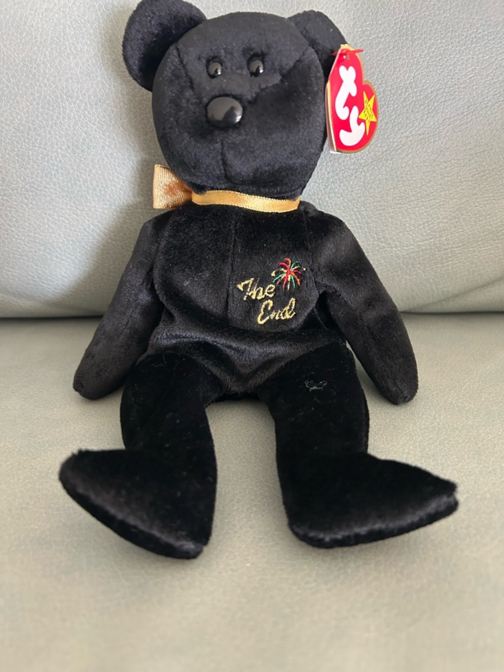 Rare Ty Beanie Babies "The End" Black Bear Plush